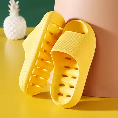 Cave slippers female summer bathroom bath Hollow foam Does not foot odor thick bottom increase comfortable fish mouth sandals