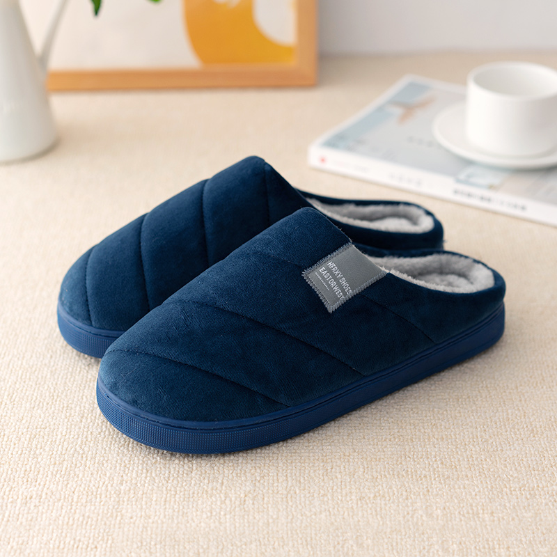 Elderly slippers female autumn/winter home minimalist bedroom Warm Plush Indoor Winter Adults Cotton shoes Men Home Non-slip