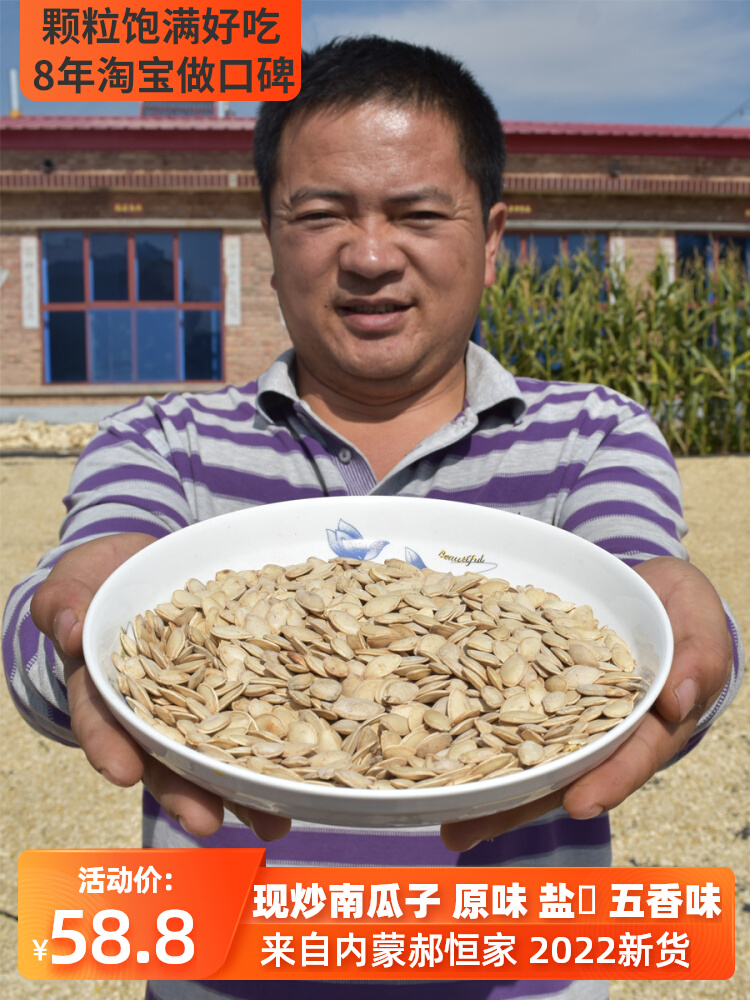 Cooked pumpkin seeds salty salt-baked bulk Inner Mongolia Wuyuan nuts snacks New Year's goods original gourd seeds 3 catties