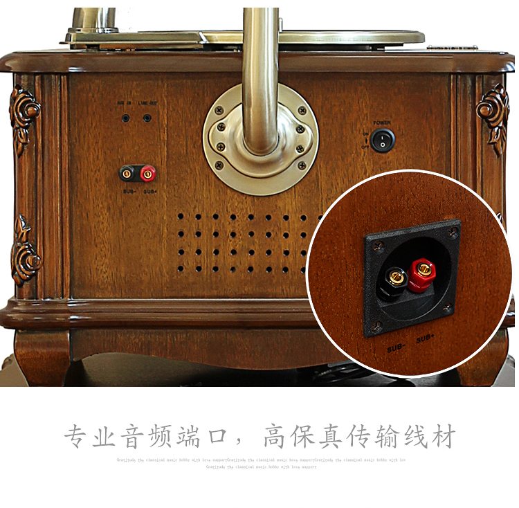 máy nghe nhạc đĩa than victrola Máy ghi âm châu Âu retro ghi đĩa CD máy LP phòng khách mềm trang trí hoài cổ đài phát thanh cũ - Máy hát 	đầu đĩa than cổ
