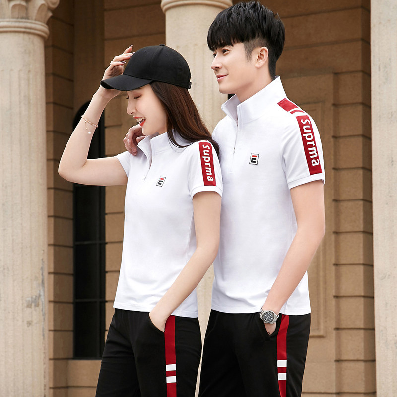 361 Summer Couple Sports Package for men and women Jordano Pure Cotton T - shirt two - piece group general leisure suit