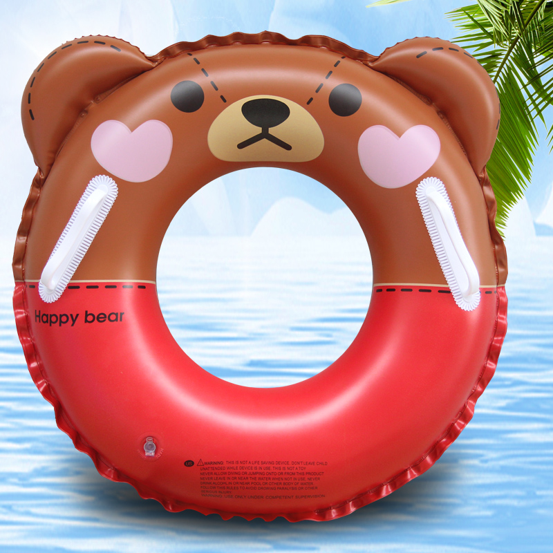 Children's cartoon swimming circle 3-12-year-old 60-70cm safety and environmental thickened student Brown Bear swim circle