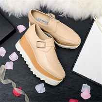 Korean version 2021 spring new Joker thick bottom cake shoes women British casual shoes slope heel loafers women shoes tide