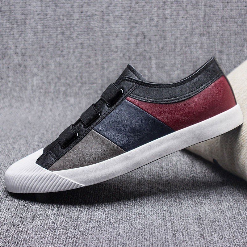 Hong Kong tide brand 2022 spring new Korean version of leather all-match casual shoes men's slip-on lazy shoes