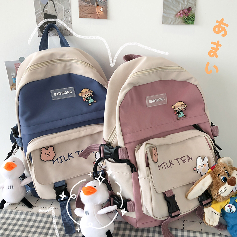 Primary school girls'school girls' middle school girls' girls spell three to sixth grade high school students double shoulder bag