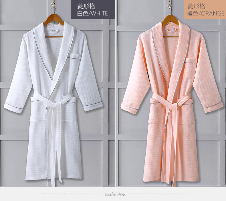 Áo choàng tắm khách sạn năm sao nam nữ mùa xuân và mùa hè bông waff vài chiếc áo ngủ dành cho người lớn áo choàng cotton thấm nước đồ ngủ đôi