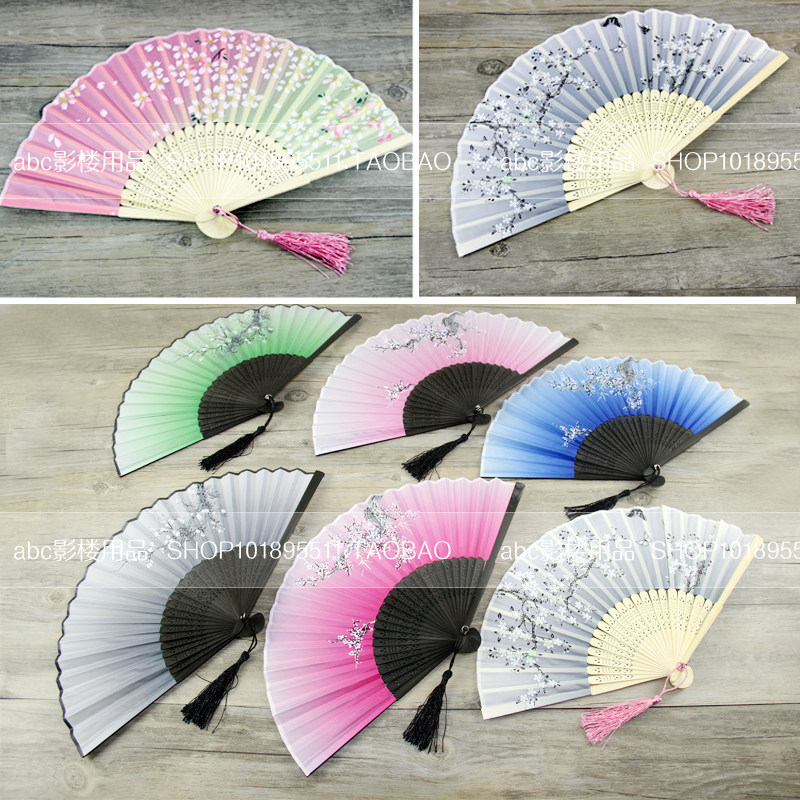 Chinese style folding fan male and female dancing costume performance shooting film props classical literary children small stacked fan daily use