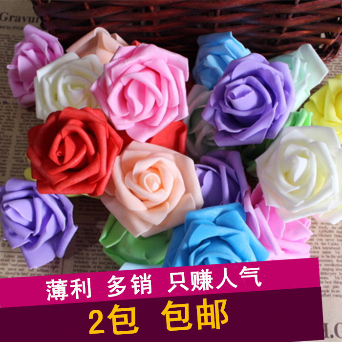6-7cm simulation pe foam rose flower flower head wedding flower fake flower Valentine's Day bouquet packaging DIY material