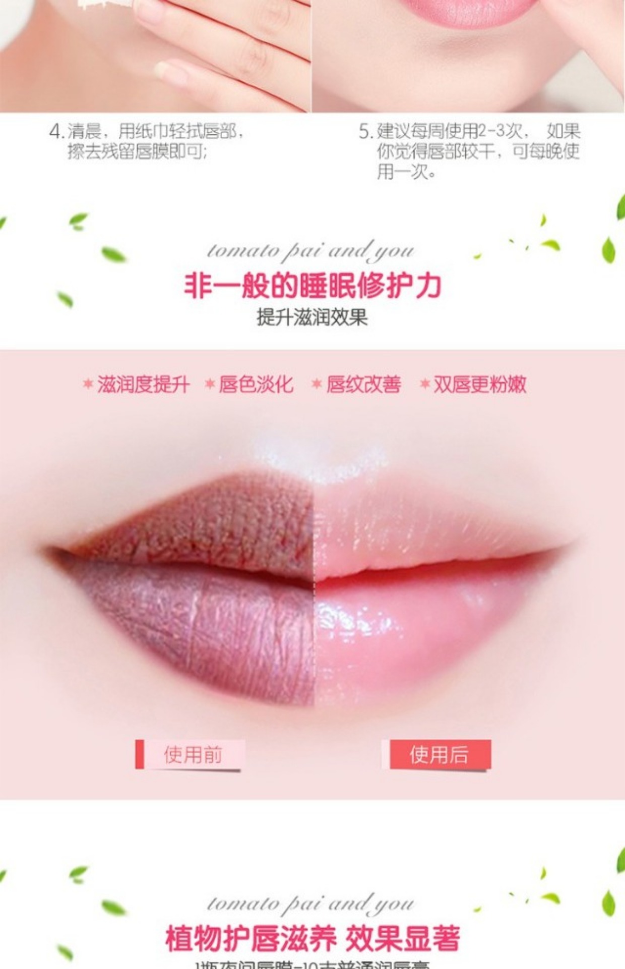 Tomato pie lip film fade lip dòng dưỡng ẩm cho da chết da dưỡng ẩm sửa chữa giấc ngủ chăm sóc môi son trị thâm môi