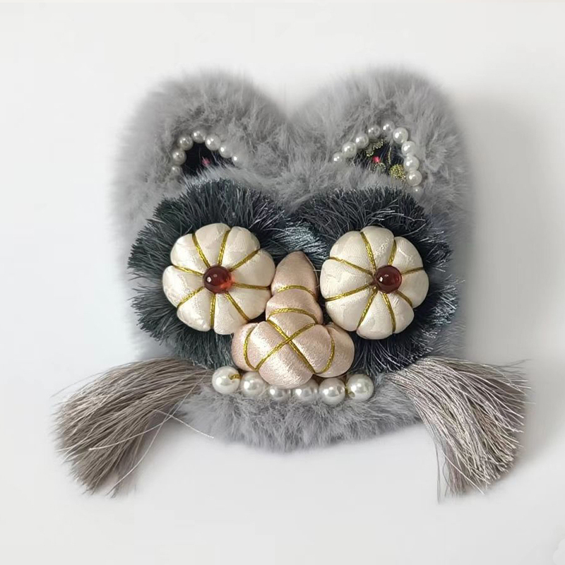 DIY Handmade Tiger Head Slippers for Women, Spring and Summer Soft-Soled Indoor and Outdoor Chinese Style Detachable Pair