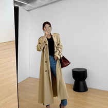 Gogo custom khaki windbreaker womens 2020 autumn new Korean slim slim mid-length thickened jacket