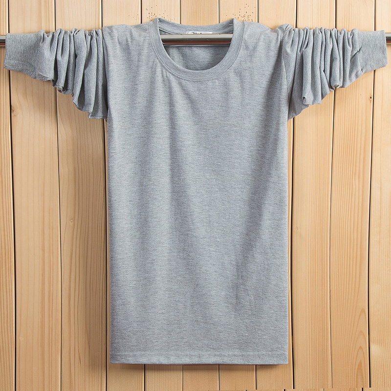 [Đặc biệt hàng ngày] áo thun dài tay màu trơn nam quần áo mùa thu cỡ lớn cotton giản dị chạm đáy áo bố áo thun tay dài nam