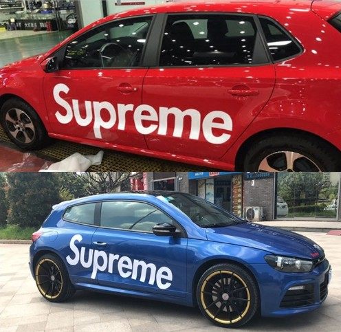 supreme bumper sticker