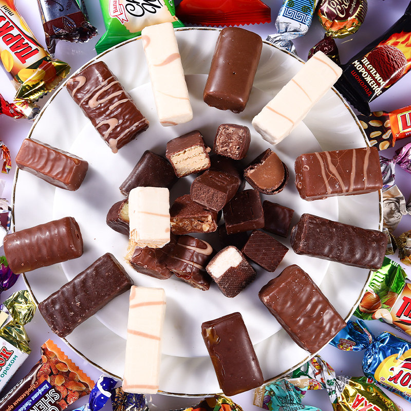 Russian imports mixed bulk chocolate milk candy 1000 grams 500 gr 500 gr special year goods Festive Bag Snacks