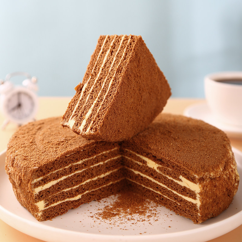 Russian Tiramisu Cake 8 inch 700g Old Creamy Cocoa Honey Bread Pastry