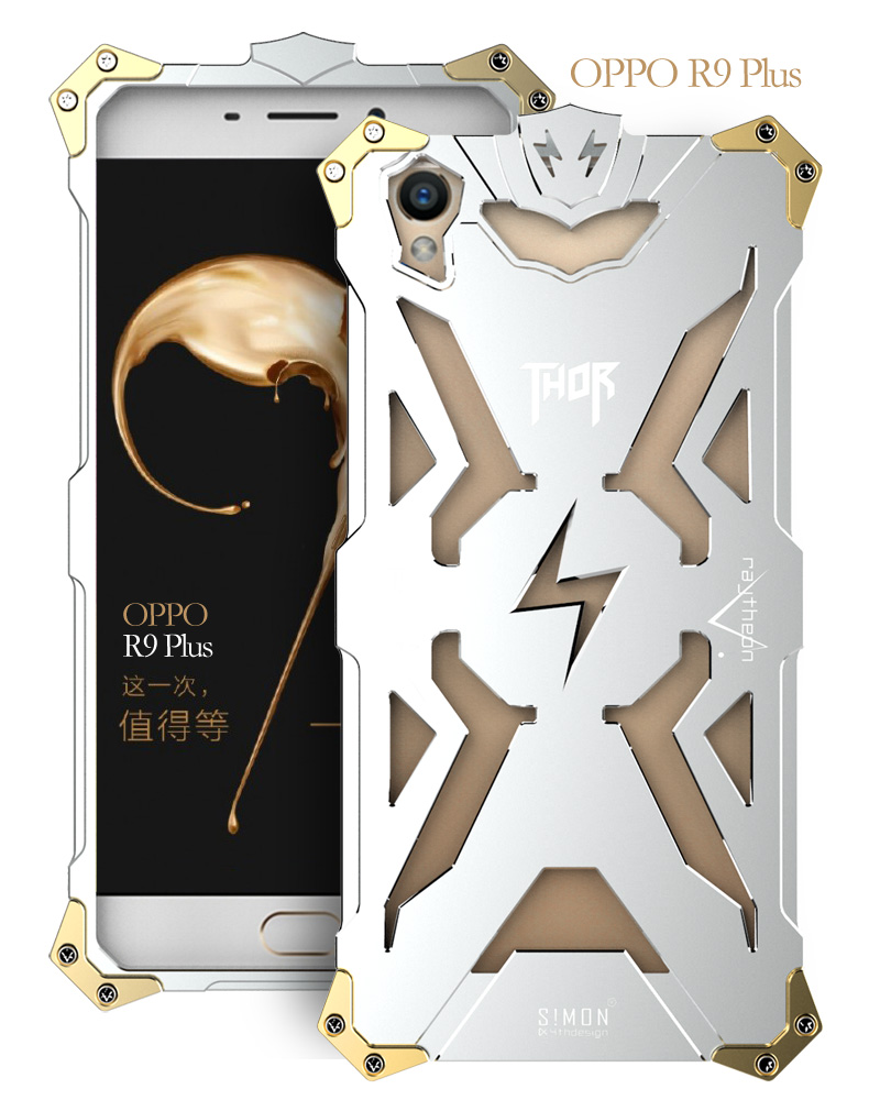 SIMON THOR Aviation Aluminum Alloy Shockproof Armor Metal Case Cover for OPPO R9 Plus & OPPO R9