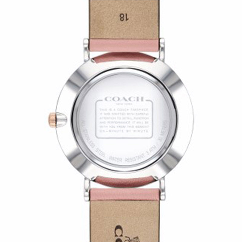 Coach Watch Women's Watch Pink Calfskin Leather Quartz Women's Watch Gift for Girlfriend