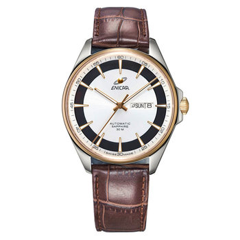 Enicar Swiss Inag Watch Blue Series New Automatic Mechanical Watch Leather Strap Men's Watch