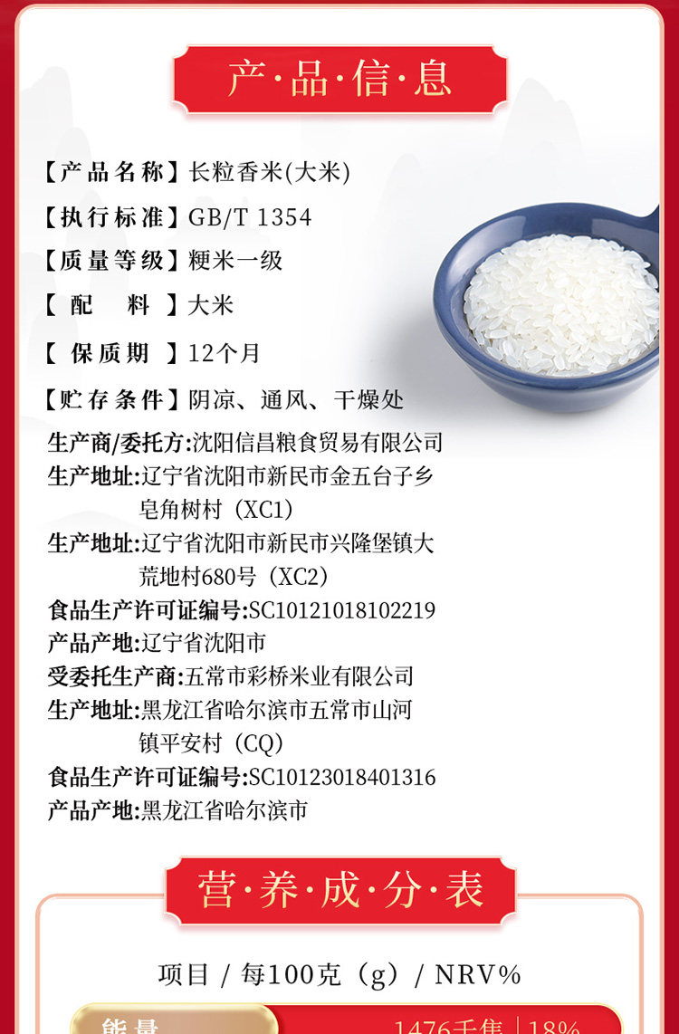 安享好物 安享D级粳米-十月稻田长粒香大米 国标