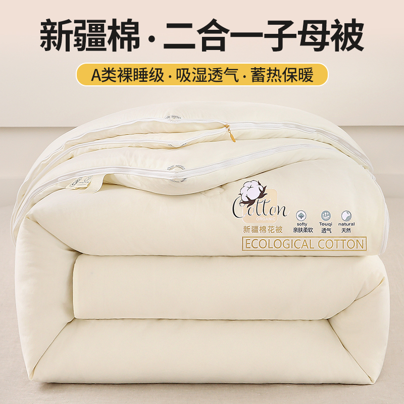Xinjiang Cotton Quilt, Two-In-One Zippered Quilt, Student Cotton Quilt Core, All-Season Bedding, Winter Quilt