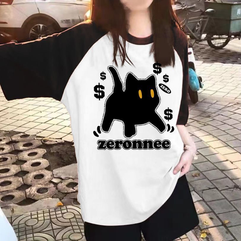 Girl Wear New Arrival Summer Two-Piece Suit Loose Short Sleeve T-shirt Top Sports Knee Length Shorts Ins Children's — 12
