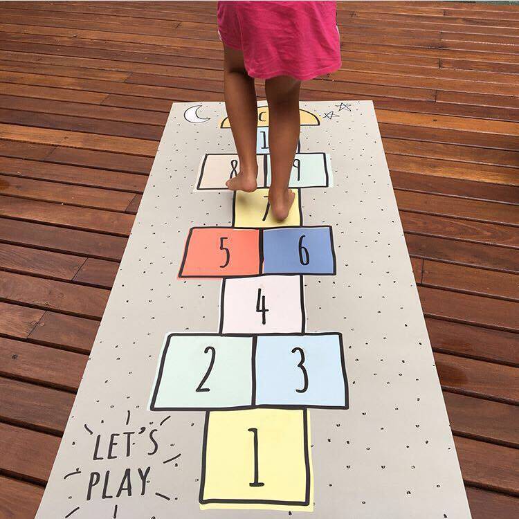 ins wind Digital checkers Long strip mat Crawling mat Children's room carpet Bedroom bed side mat Entrance mat