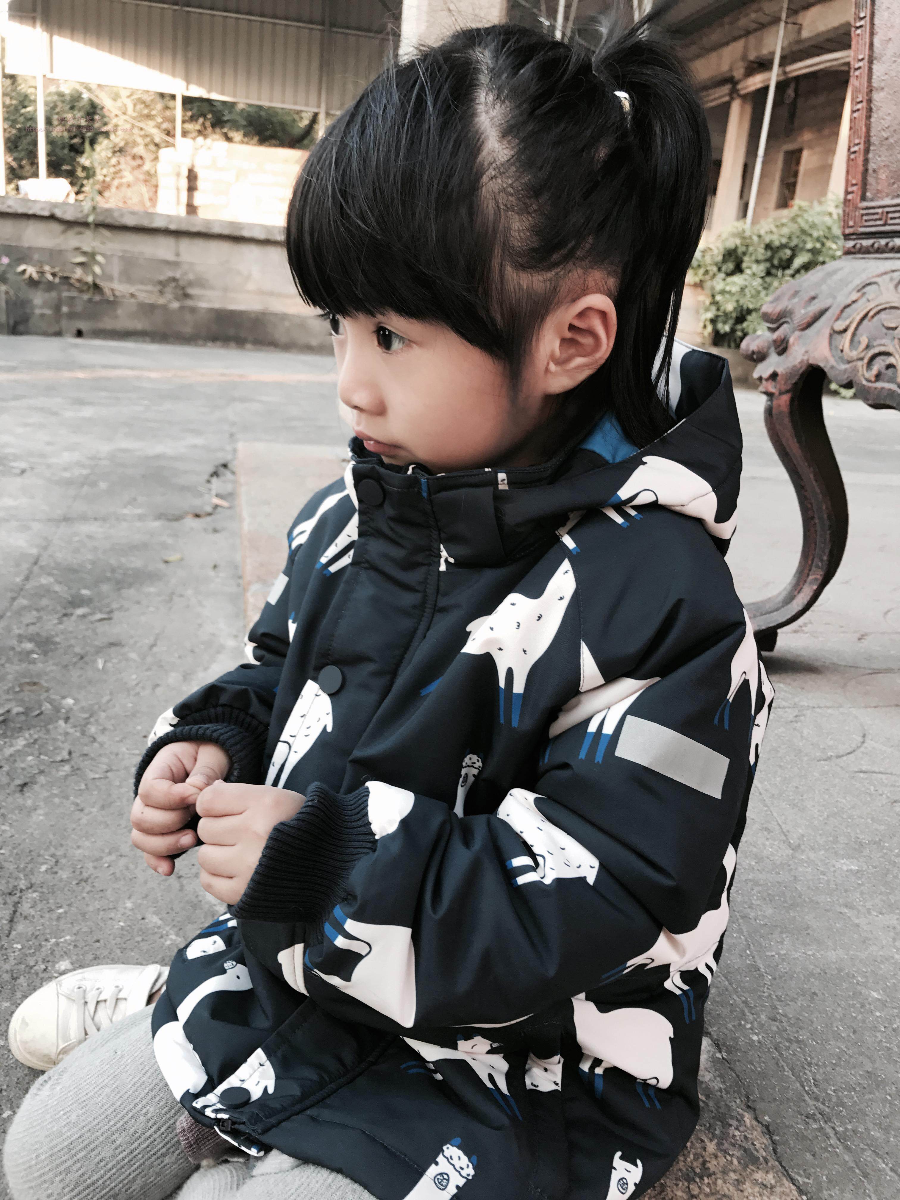 Children's fashion baby ins The same alpaca cotton windproof long version of cotton clothing windproof waterproof ski suit