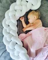 ins Nordic home long ultra-wide knotted pillow crib circumference Childrens anti-collision crib Childrens room backrest