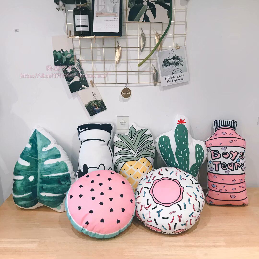 ins holding pillow cushion fruit pineapple cactus car hug cushion back cushion home sofa leaning back