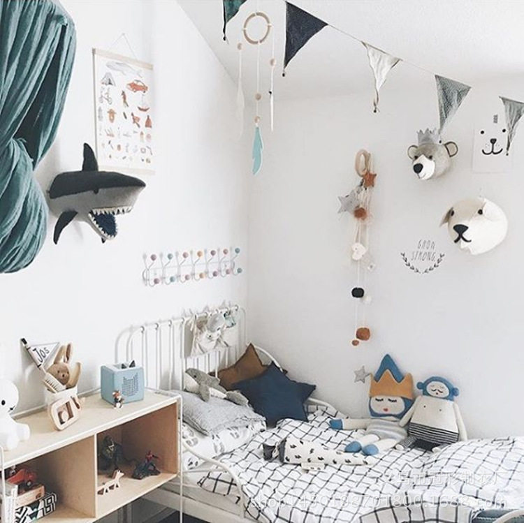 In Nordic wind creative simple stereo head wall hangs maiden children's room bedroom decorative wall hanging