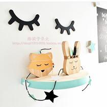 Nordic wind ins Wind sleep eyelashes wall stickers wall decoration baby childrens room bedroom wooden decoration