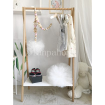 Nordic solid wood buffoolu minimalist clothes hanger solid wood minimalist childrens room floor hanger childrens clothing shop floor hanger