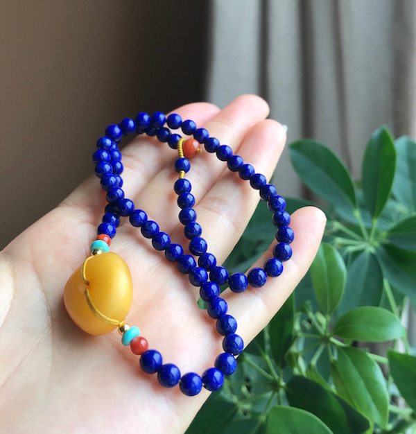 Old stock emperors Wang Qing No white gold and gold stone double-layered bracelet 38cm 