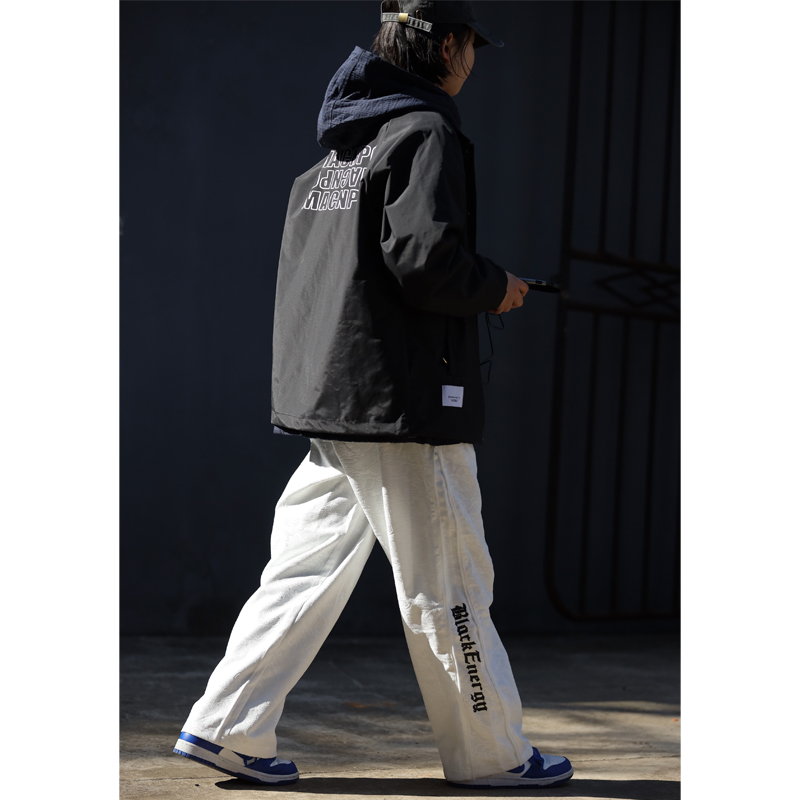 Nobodyknowns Day Ensemble Pure letters Printed Profile Loose men and women Street Leisure 100 Hitch Coaching Jacket
