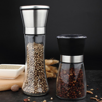Black pepper grater grind pepper grind sesame powder kitchen seasoning jar manual grinding bottle