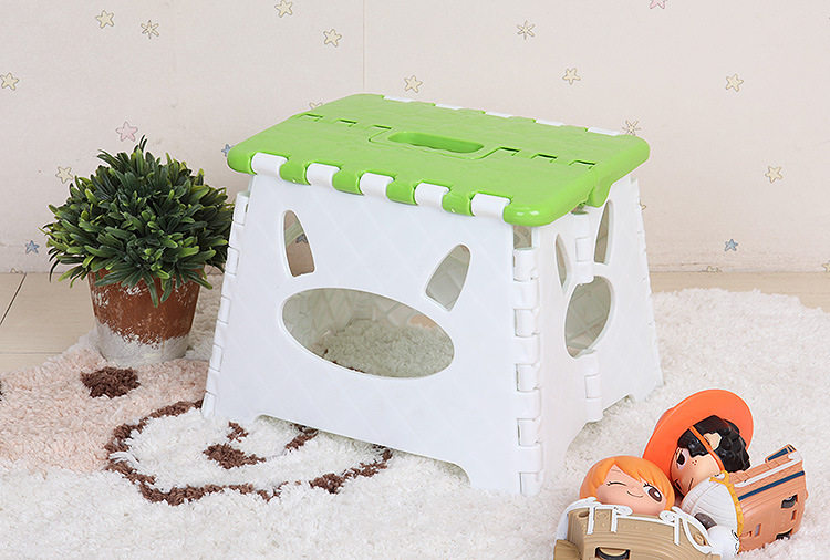 Cartoon Folding Sitting Chair Portable Thickened Small Stool Plastic Children Adult Home Train Can Stack Small Bench-Taobao