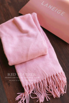 Lanzhi gift pink lady shawl autumn and winter long solid color tassel wild warm scarf