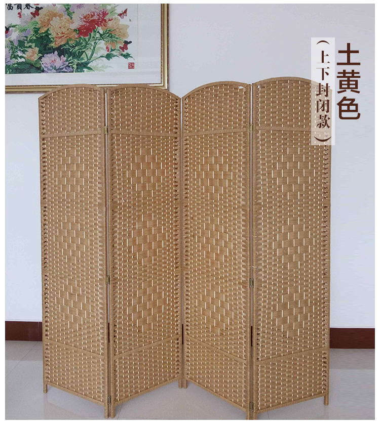 Handmade màn hình màu rơm phân vùng phòng khách màu xanh lá cây khách sạn trường gấp di động thời trang màn hình đơn giản màn hình gấp - Màn hình / Cửa sổ mẫu vách gỗ cầu thang