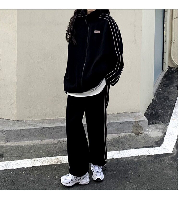 Спортивный костюм, комплект, куртка для отдыха для школьников и студентов, подходит для подростков, оверсайз, для бега для девушки 