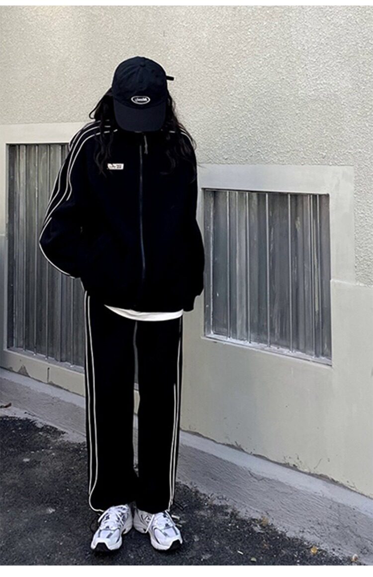 Спортивный костюм, комплект, куртка для отдыха для школьников и студентов, подходит для подростков, оверсайз, для бега для девушки 