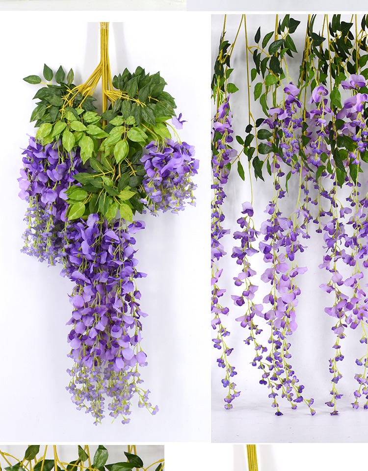 Mô phỏng Hoa Wisteria Hoa giả Hoa violet Trần Hoa Vine Trong nhà Trang trí tiệc cưới Mây nhựa Hoa thùng Cây nho - Hoa nhân tạo / Cây / Trái cây chậu hoa giả để bàn