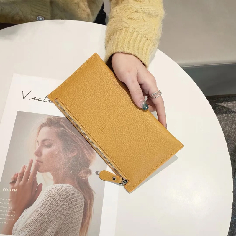Genuine Leather Wallet for Women, Long Style, 2026 New Model, Ultra-Thin, Popular Hand-Held Wallet, Niche Design, Exquisite and High-End