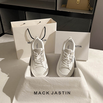 Hong Kong MACK JASTAIN GENUINE LEATHER BREAD SHOES Shoes 2022 Summer New Tide Casual Shoes Little White Shoes Woman
