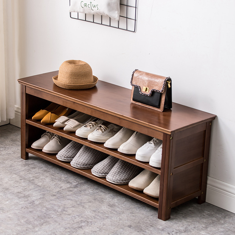 New Chinese inlet to change footwear stool solid wood lock in the shop room for shoe stool household can sit long shoe frame cabinet