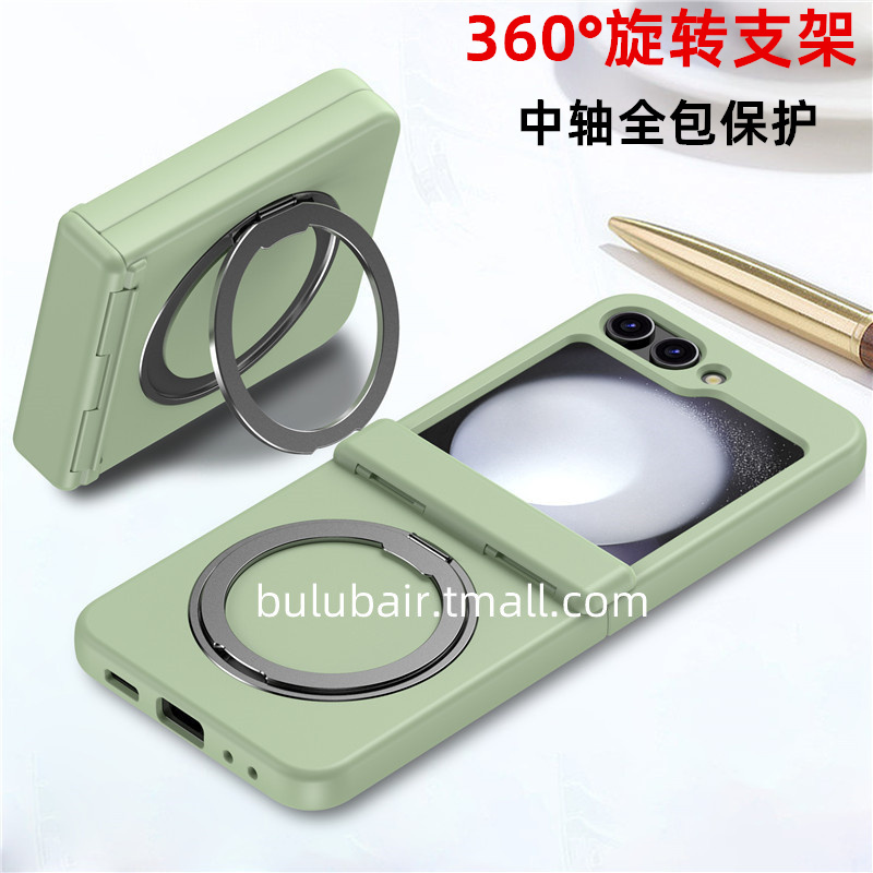 Rotating Stand Suitable for Samsung Z Flip 6/7 Phone Case, Central Axis Z Flip 5/4 Hinge Full Coverage Anti-Drop W24 Flip Ultra-Thin Magnetic W23 Protective Case 7 Transparent Fe New Model for Men and Women Flip 3 Outer Cover