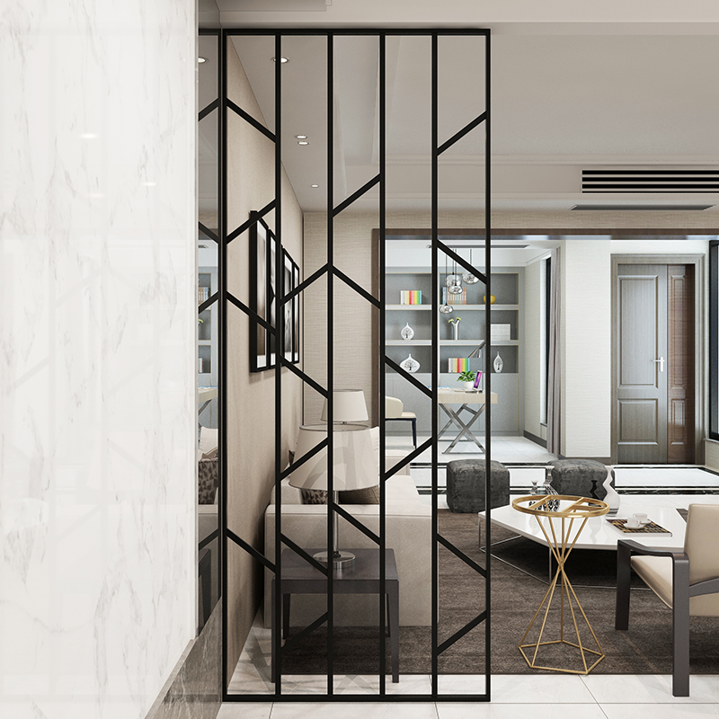 Nordic simple modern wrought iron screen partition cut-out home living room dining room entrance decorative separation