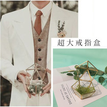 Mori travel transparent ring box wedding photography props ins Wind transparent pentagonal decorative box flower room decoration