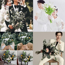 New Net Red Brigade long pole bride holding flower wedding photography props photo studio location forest Series big bunch of roses