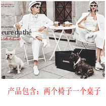 New travel photo studio photo wedding photography theme props white folding table and chair indoor location photo props