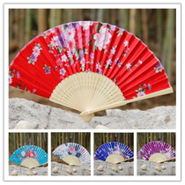 New wedding photography costume props female folding fan printing Chinese style photo props craft fan performance props